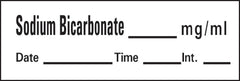 Precision Dynamics Drug Label Barkley® Anesthesia Label Sodium Bicarbonate_mg/mL Date_Time_Int_ White 1/2 x 1-1/2 Inch - M-483440-3166 - Roll of 1