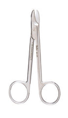 Miltex Wire Cutting Scissors Miltex® 4-1/4 Inch Length OR Grade German Stainless Steel NonSterile Finger Ring Handle Curved Blade Blunt Tip / Blunt Tip - M-484803-3654 - Each