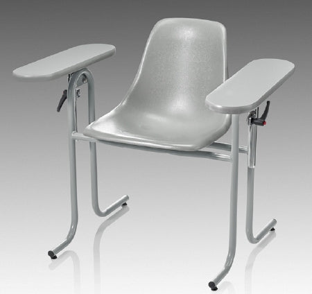 Blood Drawing Chair McKesson Double Fixed Armrests Gray