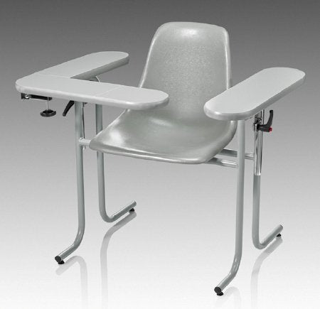 Blood Drawing Chair McKesson 1 Straight Arm / 1 Flip Up Arm Gray