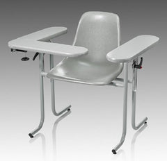 Blood Drawing Chair McKesson 1 Straight Arm / 1 Flip Up Arm Gray