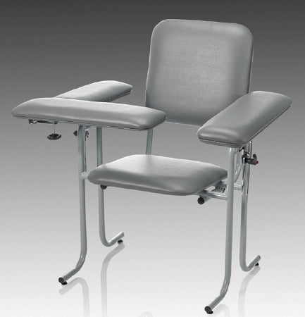 Blood Drawing Chair McKesson 1 Straight Arm / 1 Flip Up Arm Gray