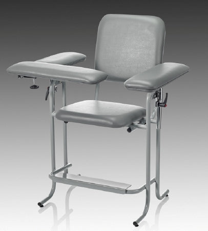 Blood Drawing Chair McKesson 1 Straight Arm / 1 Flip Up Arm Gray