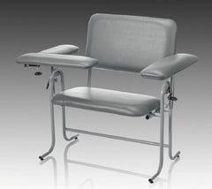 Blood Drawing Chair McKesson 1 Straight Arm / 1 Flip Up Arm Gray