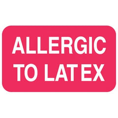 Tabbies Pre-Printed Label Allergy Alert Pink Allergic to Latex White Alert Label 7/8 X 1-1/2 Inch - M-485799-1893 - Roll of 1