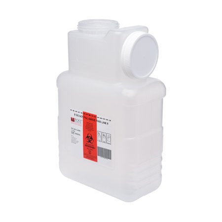 Post Medical Sharps Container Leaktight 1.5 Gallon Translucent Base / White Lid Horizontal / Vertical Entry Screw On Lid - M-486329-4692 - Each