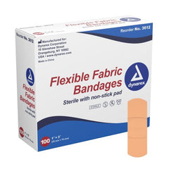 Dynarex Adhesive Strip Dynarex® 1 X 3 Inch Fabric Rectangle Tan Sterile