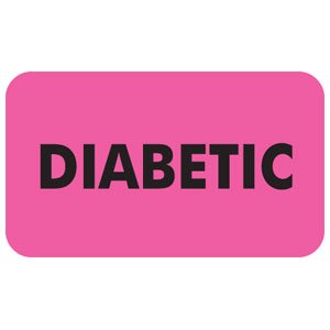 Tabbies Pre-Printed Label Safety Data Pink Diabetic Black Safety and Instructional 7/8 X 1-1/2 Inch - M-486686-4065 - Roll of 1