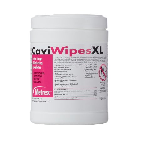 Metrex Research CaviWipes™ Surface Disinfectant Premoistened Alcohol Based Wipe 66 Count Canister Disposable Alcohol Scent NonSterile - M-486719-1031 - Case of 12