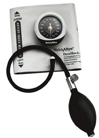 Welch Allyn Aneroid Sphygmomanometer with Cuff DuraShock® 2-Tube Pocket Size Hand Held Adult Size 13 Cuff