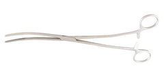 Dressing Forceps McKesson Argent™ Bozeman 10-1/2 Inch Length Surgical Grade Stainless Steel NonSterile Ratchet Lock Finger Ring Handle Double Curved Serrated Tips - M-487366-3537 - Each