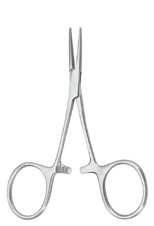 Hemostatic Forceps McKesson Argent™ Hartmann-Mosquito 3-1/2 Inch Length Surgical Grade Stainless Steel NonSterile Ratchet Lock Finger Ring Handle Straight - M-487371-3373 - Each