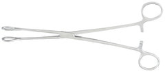 Sponge Forceps McKesson Argent™ Foerster 9-1/2 Inch Length Surgical Grade Stainless Steel NonSterile Ratchet Lock Finger Ring Handle Straight Serrated Tips - M-487404-1532 - Each