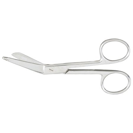 Bandage Scissors McKesson Lister 5-1/2 Inch Length Office Grade Stainless Steel NonSterile Finger Ring Handle Angled Blunt Tip / Blunt Tip - M-487480-3849 - Each