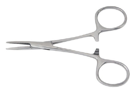 Hemostatic Forceps McKesson Hartmann-Mosquito 3-1/2 Inch Length Office Grade Stainless Steel NonSterile Ratchet Lock Finger Ring Handle Curved - M-487537-1097 - Each