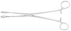 Sponge Forceps McKesson Foerster 9-1/2 Inch Length Office Grade Stainless Steel NonSterile Finger Ring Handle Straight Serrated Tip - M-487566-3139 - Each