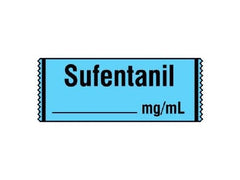 Shamrock Scientific Drug Label Shamrock Anesthesia Label Sufentanil_mg/mL Blue 1/2 X 1 Inch - M-488052-2485 - Roll of 1