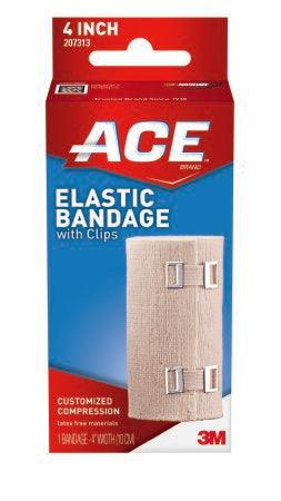 3M Elastic Bandage 3M™ ACE™ 4 Inch Width Standard Compression Clip Detached Closure Tan NonSterile