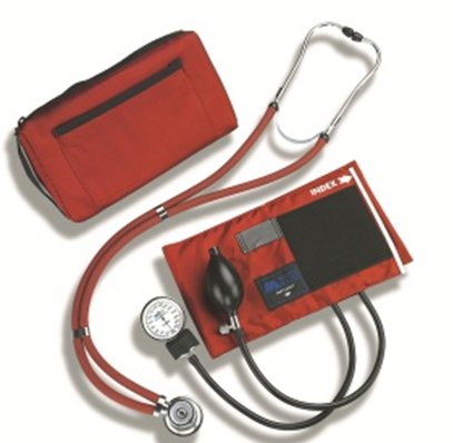 Mabis Healthcare Aneroid Sphygmomanometer Combo Kit Pocket Style Hand Held Adult Size Nylon Cuff Sprague Rappaport Stethoscope