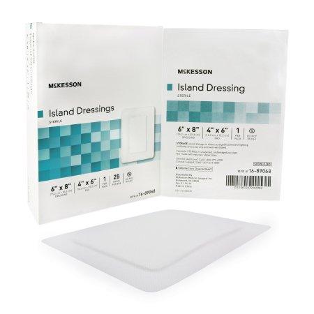 Adhesive Dressing McKesson 6 X 8 Inch Polypropylene / Rayon Rectangle White Sterile