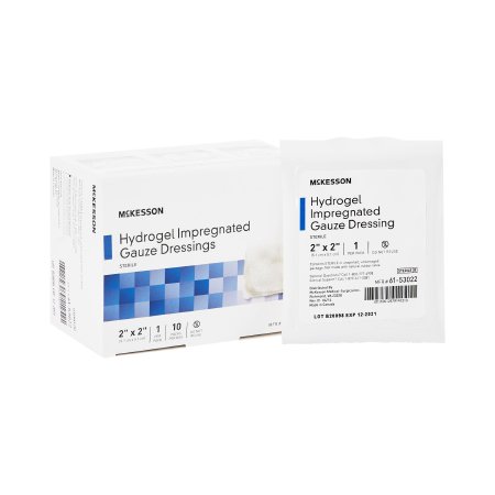 Impregnated Dressing McKesson 2 X 2 Inch Gauze Hydrogel Sterile