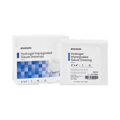 Impregnated Dressing McKesson 4 X 4 Inch Gauze Hydrogel Sterile