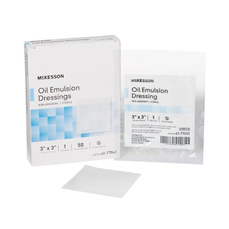 Oil Emulsion Impregnated Dressing McKesson 3 X 3 Inch Acetate Gauze USP White Petrolatum / Mineral Oil Sterile