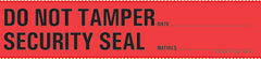 Precision Dynamics Pre-Printed Label Barkley® Auxiliary Label Red Do Not Tamper Security Seal, Date, Initials Black Safety and Instructional 1-1/2 X 6-1/2 Inch - M-489159-3550 - Roll of 1