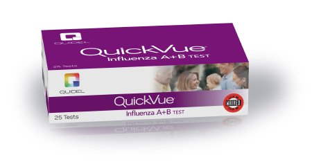 Quidel Rapid Test Kit QuickVue® Infectious Disease Immunoassay Influenza A + B Nasal Swab / Nasopharyngeal Swab / Nasal Wash / Nasal Aspirate Sample 25 Tests