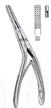 Miltex Septum Morselizer Forceps Miltex® Rubin 8 Inch Length OR Grade German Stainless Steel NonSterile NonLocking Plier Handle with Spring Angled Serrated Tip - M-490051-2336 - Each