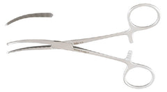 Miltex Hemostatic Forceps Miltex® Baby Ochsner 5-1/2 Inch Length OR Grade German Stainless Steel NonSterile Ratchet Lock Finger Ring Handle Curved Extra Delicate Serrated Tips w/1 X 2 Teeth - M-490204-2467 - Each