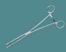 Miltex Sponge Forceps Foerster 9-1/2 Inch Length Floor Grade Ratchet Lock Finger Ring Handle Straight Serrated Jaws - M-491558-2463 - Dozzen2