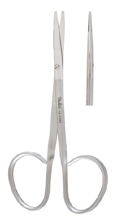 Miltex Strabismus Scissors Miltex® 4-1/4 Inch Length OR Grade German Stainless Steel NonSterile Ribbon Style Finger Ring Handle Curved Blade Blunt Tip / Blunt Tip - M-493872-4442 - Each