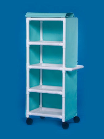 IPU Linen Cart with Cover 4 Shelves PVC 4 Inch Casters, 2 Locking - M-493903-2456 - Each