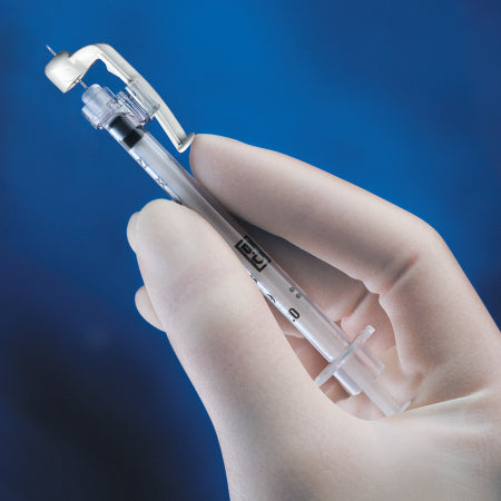 Becton Dickinson Insulin Syringe with Needle SafetyGlide™ 0.3 mL 31 Gauge 5/16 Inch Attached Needle Sliding Safety Needle