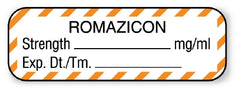 United Ad Label Drug Label UAL™ Anesthesia Label Romazicon Strength_mg/mL Exp Dt Tm Orange / White 1/2 X 1-1/2 Inch - M-494251-3940 - Roll of 1