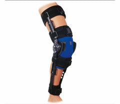 DJO Hinged Knee Brace with Cold Pack DonJoy® Immobile Icer® One Size Fits Most D-Ring / Hook and Loop Strap Closure Short Calf Length Left or Right Knee