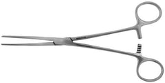 BR Surgical Hemostatic Forceps BR Surgical Rochester-Pean 6-1/4 Inch Length Surgical Grade Stainless Steel NonSterile Ratchet Lock Finger Ring Handle Curved Serrated Tips - M-494863-3521 - Each