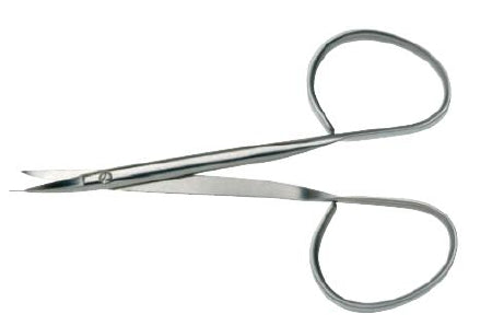 BR Surgical Iris Scissors HerMann 4 Inch Length Surgical Grade Stainless Steel Finger Ring Handle Straight Sharp Tip / Sharp Tip - M-494927-2855 - Each