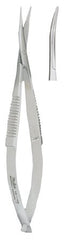 Miltex Stitch Scissors Miltex® Westcott 4-1/2 Inch Length OR Grade German Stainless Steel NonSterile Serrated Thumb Handle with Spring Curved Blade Sharp Tip / Sharp Tip - M-495312-4376 - Each