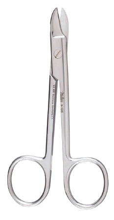 Miltex Wire Cutting Scissors Miltex® 4-3/4 Inch Length OR Grade German Stainless Steel NonSterile Finger Ring Handle Curved Blade Blunt Tip / Blunt Tip - M-496125-1452 - Each