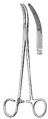 Miltex Hemostatic Forceps Miltex® Schnidt 7-1/2 Inch Length OR Grade German Stainless Steel NonSterile Ratchet Lock Finger Ring Handle Curved Serrated Tip - M-496990-4990 - Each