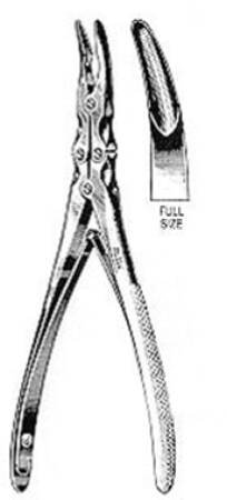 Miltex General Purpose Rongeur Zaufel Jansen Curved, Hollow Tips Spring-Loaded Plier Type Handle 7 Inch L - M-497187-3246 - Each