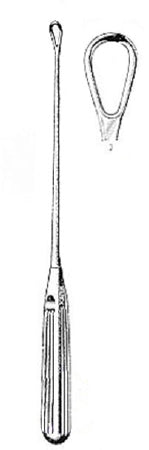 Miltex Uterine Curette Miltex® Thomas 11 Inch Length Single-ended Hollow Handle with Grooves Size 3 Tip Blunt Loop Tip - M-497707-2922 - Each