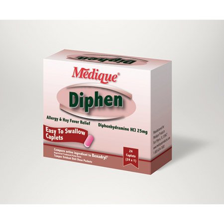 Medique Products Allergy Relief Diphen 25 mg Strength Caplet 24 per Box