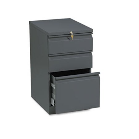 HON® Efficiencies Mobile Box/Box/File Pedestal, 15w x 19.88d x 28h, Charcoal