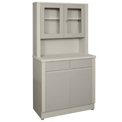 UMF Medical Treatment Cabinet Floor Standing Metal 2 Drawers 2 Shelves