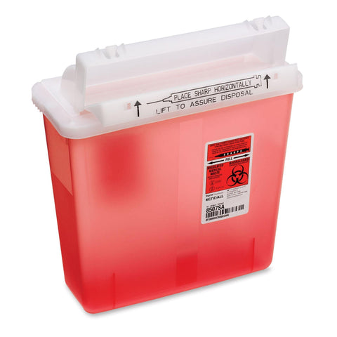 5 Quart Sharps Container for Lockable Enclosures 5qt • 10.625"W x 4.5"D x 9"H ,20 / pk - Axiom Medical Supplies