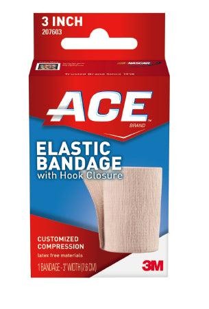 3M Elastic Bandage 3M™ ACE™ 3 Inch Width Standard Compression Single Hook and Loop Closure Tan NonSterile