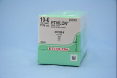 Suture with Needle Ethilon Nonabsorbable Uncoated Black Suture Monofilament Nylon Size 10 - 0 5 Inch Suture 1-Needle 5.1 mm Length 3/8 Circle Taper Point Needle